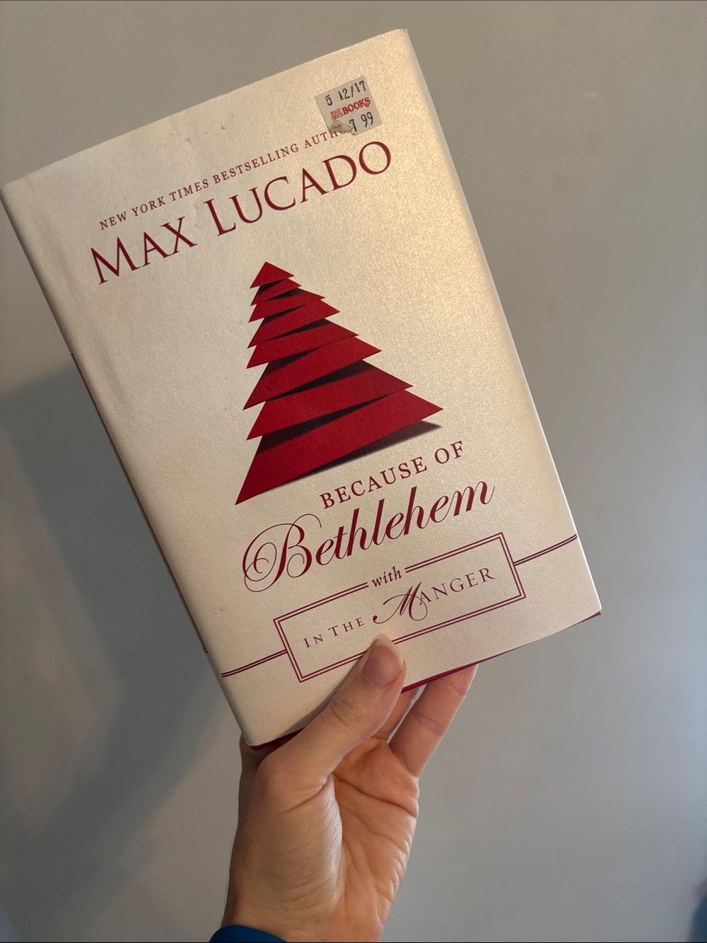 "Because of Bethlehem" Holiday Book - White & Red